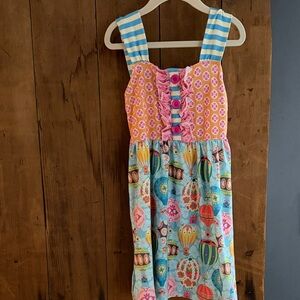 Colorful Kids Dress with Striped Straps